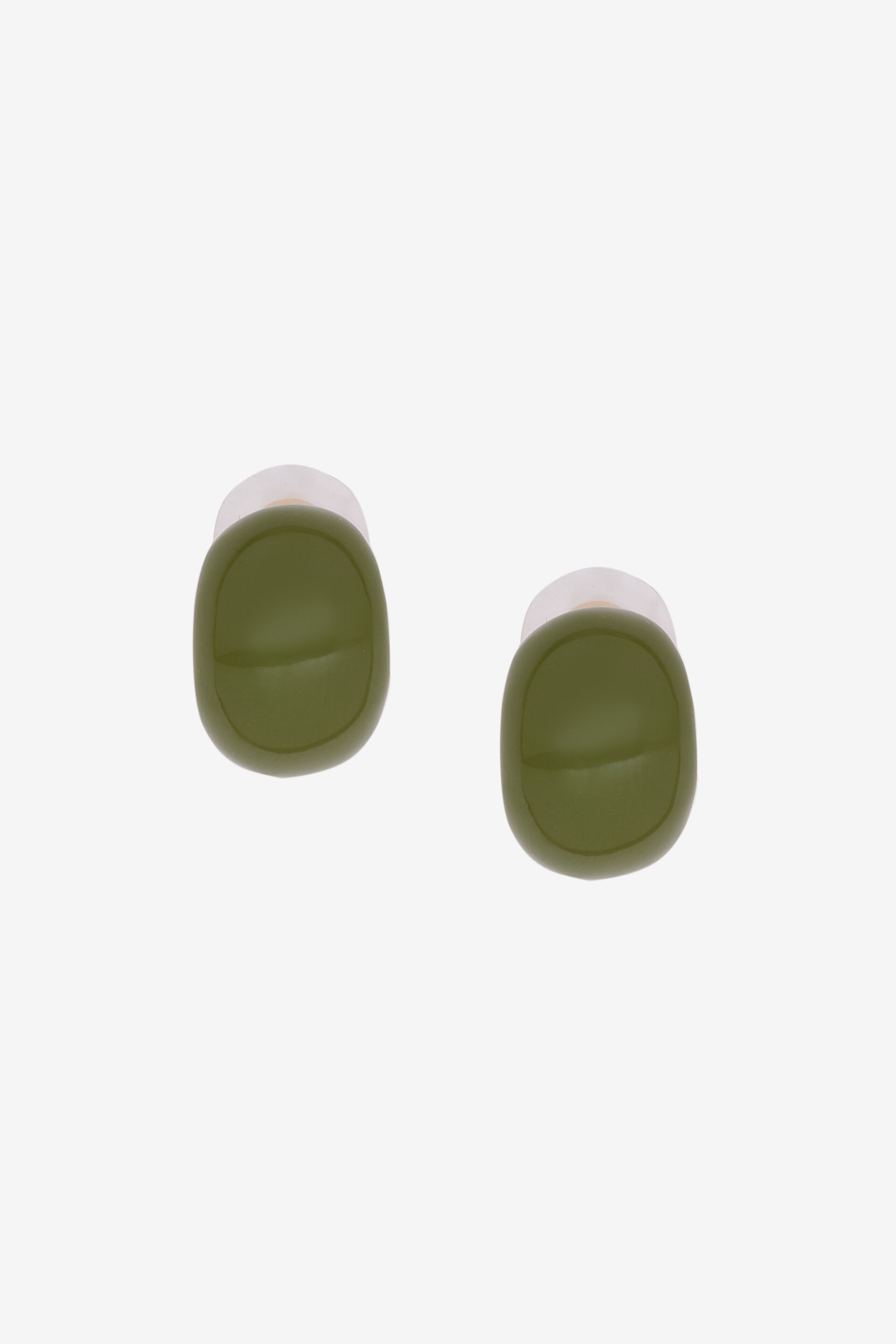 Green Button Earrings, , image 3